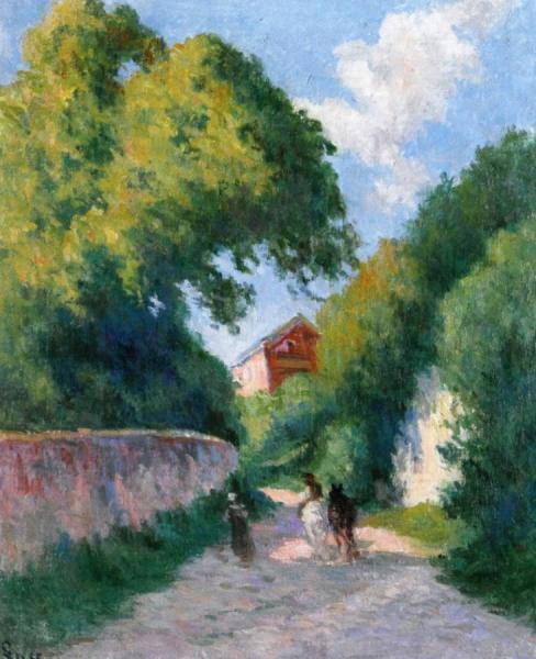 Near Rolleboise, Returning To The Farm by Maximilien Luce