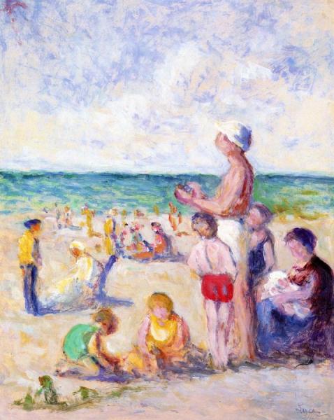 On The Beach In Normandy by Maximilien Luce