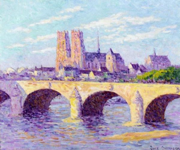 Orleans, View Of The Pont Georges V And The Cathedral Sainte Croix by Maximilien Luce