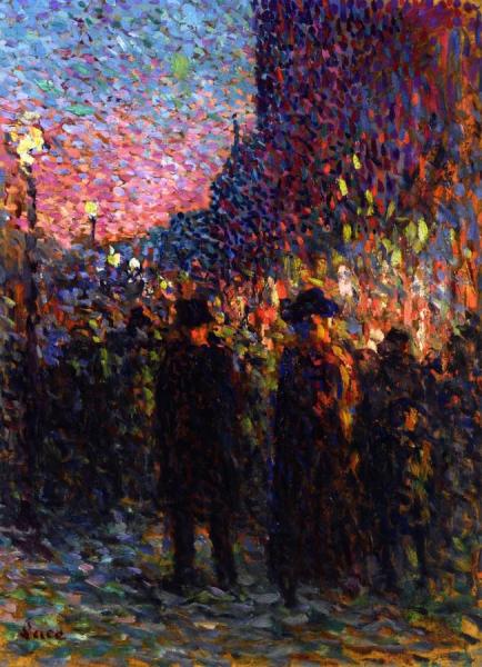 Paris, The Boulevards, Night by Maximilien Luce