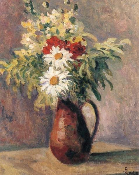 Pitcher Of Flowers by Maximilien Luce