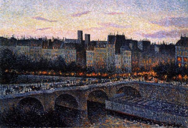 Quai De L'École, Paris, Evening by Maximilien Luce