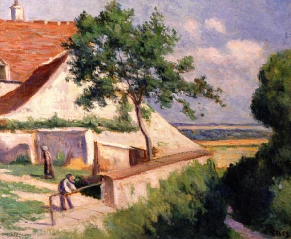 Rolleboise, The Back Of The Church by Maximilien Luce