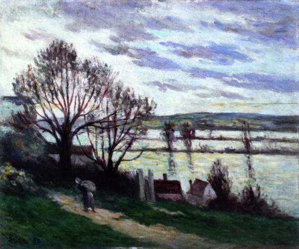 Rolleboise, The Coast And Flood by Maximilien Luce