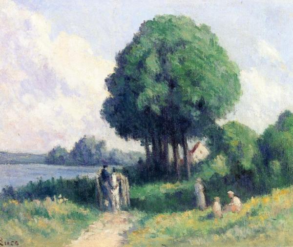 Rolleboise, The Stop Beneath The Trees by Maximilien Luce