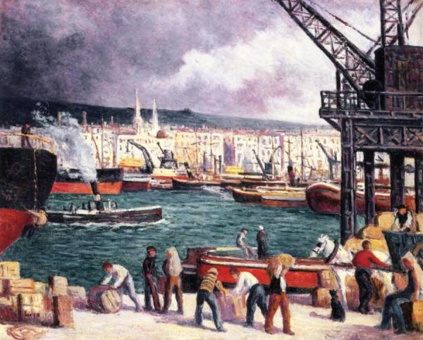 Rouen, The Port by Maximilien Luce