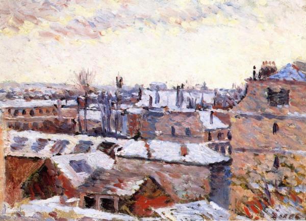 Rue Denfert, Roofs In The Snow by Maximilien Luce