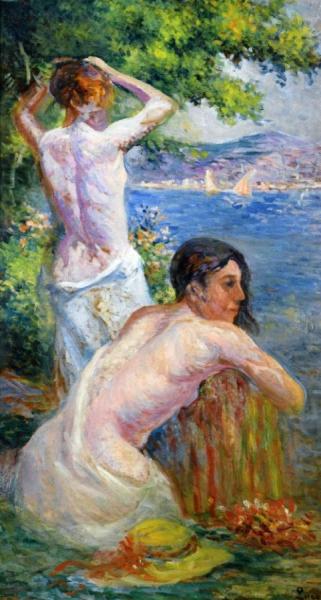 Saint Tropez, Two Woman By The Gulf by Maximilien Luce