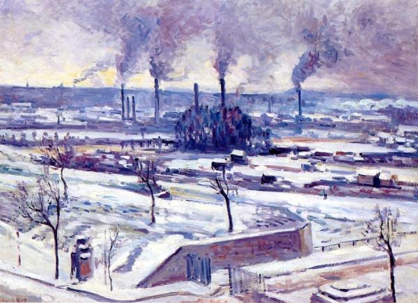 Snow At Pont Du Jour by Maximilien Luce