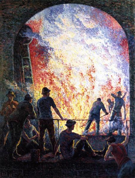 Steelworks by Maximilien Luce