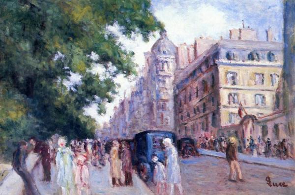 Street Scene In Paris by Maximilien Luce