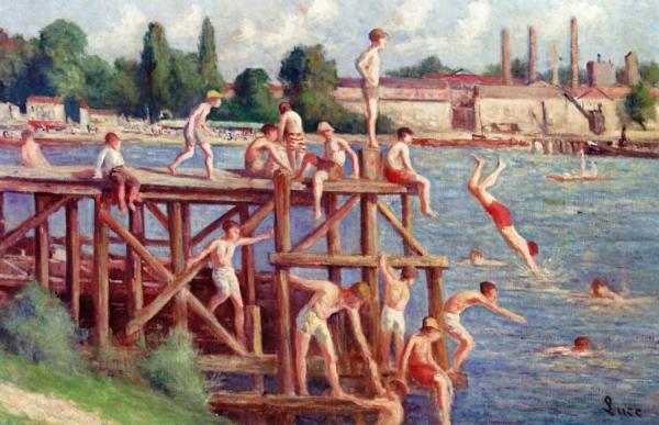 Swimming by Maximilien Luce