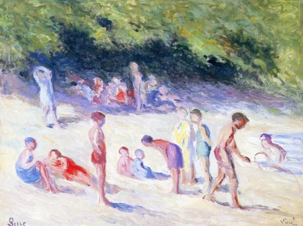 Swimming At Mericourt by Maximilien Luce