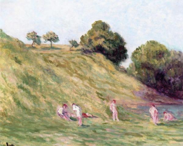 Swimming In The Marne At Pecouigny by Maximilien Luce