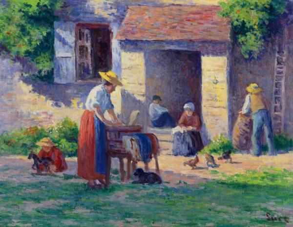 The Farm At Bassy-sur-cure by Maximilien Luce