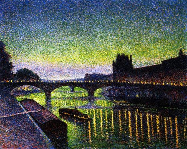 The Louvre And Pont Du Carrousel: Night Effect by Maximilien Luce