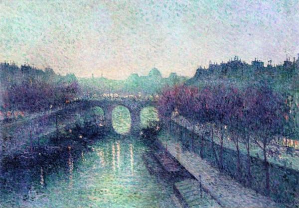 The Pont Neuf, The Seine, The Small Arm by Maximilien Luce