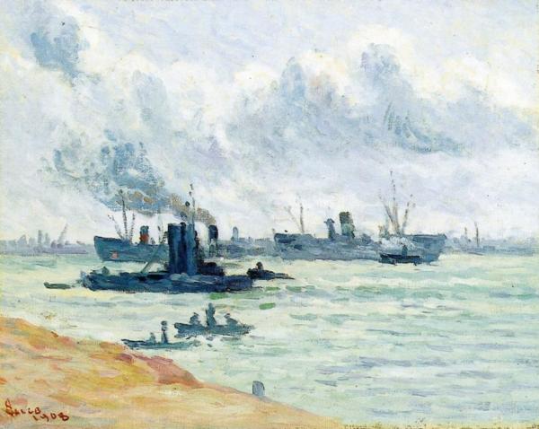 The Port Of Rotterdam by Maximilien Luce