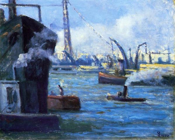 The Port Of Rouen by Maximilien Luce