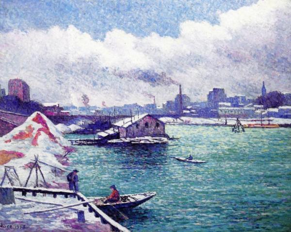 The River In Winter, Quai De Javel by Maximilien Luce