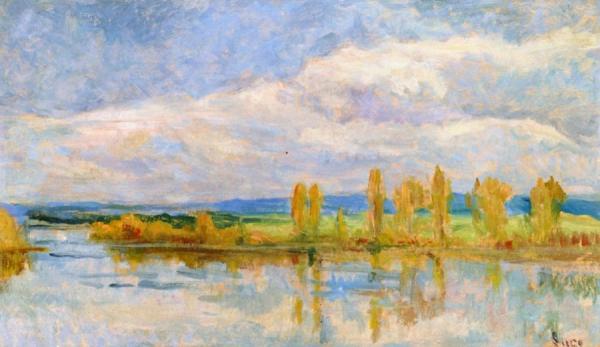 The Seine At Guernes by Maximilien Luce