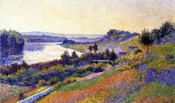 The Seine At Herblay by Maximilien Luce