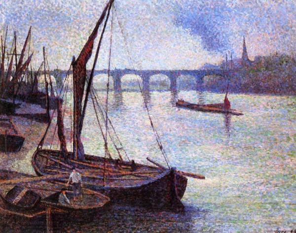 The Thames At London, Vauxhall Bridge by Maximilien Luce