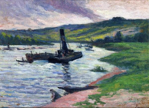 Tugboats On The Seine by Maximilien Luce