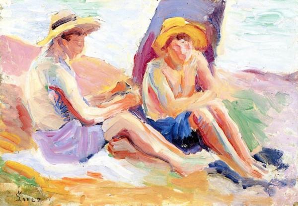 Two Children On The Beach by Maximilien Luce