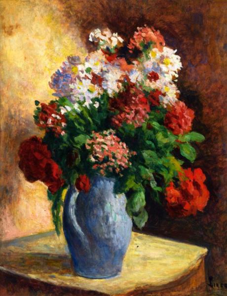 Vase Of Wallflowers by Maximilien Luce