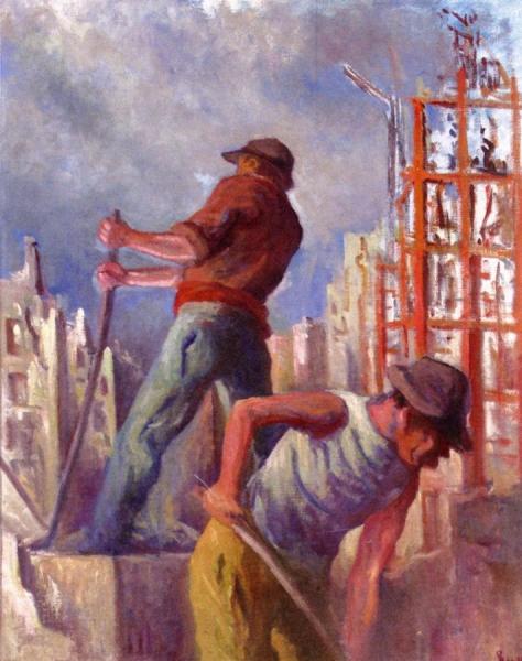 Workers On A Building Site by Maximilien Luce
