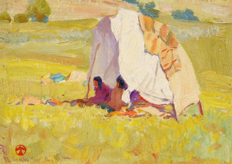 Apache Shelter, White Mountain Reservation, Arizona, 1915 by Maynard Dixon