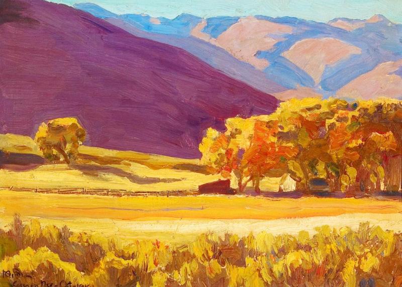 Autumn Cottonwoods, Near Carson, Nevada, 1919 by Maynard Dixon