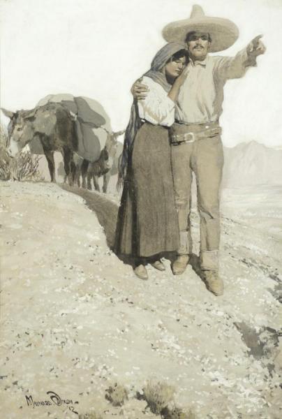 Mexican Man And Woman, 1912 by Maynard Dixon Oil Painting Reproductions