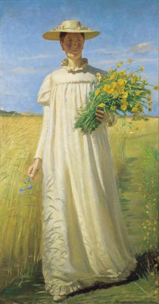 Anna Ancher Returning From The Field by Michael Ancher Oil Painting Reproductions