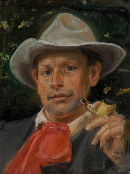 Portrait Of Martin Andersen Nexo by Michael Ancher