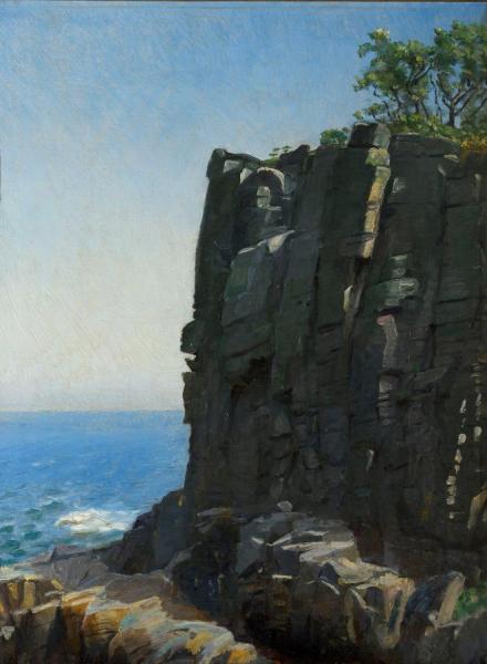 The Sanctuary Cliffs At Ro by Michael Ancher