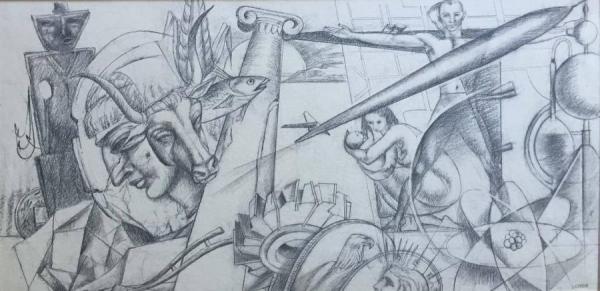 Mural Study, 1950 by Michael Lenson