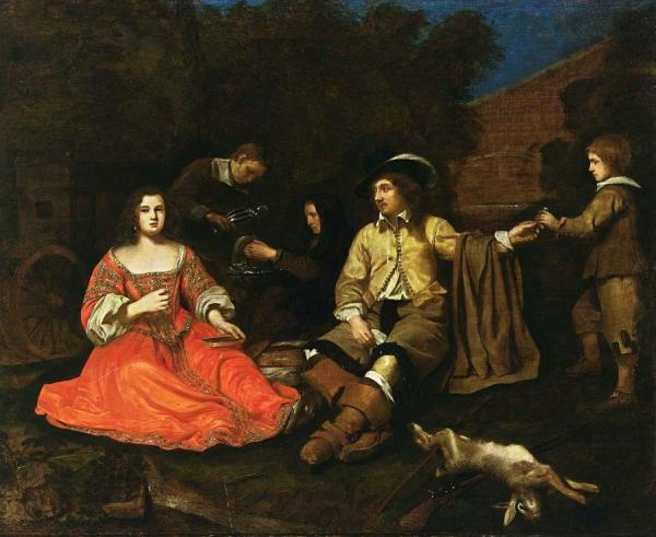 An Elegant Hunting Company Resting by Michael Sweerts Oil Painting Reproductions