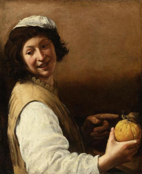 Laughing Young Man With A Melon And Snail by Michael Sweerts Oil Painting Reproductions