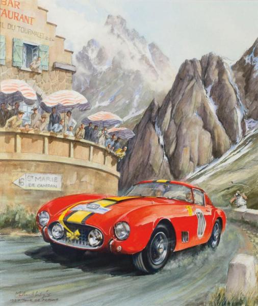 The Winning Ferrari 250gt Berlinetta Of Gendebien And Bianchi On The Col Du Tourmalet by Michael Wright