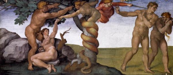 Michelangelo Buonarroti The Fall And Expulsion From Garden Of Eden