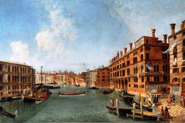 Venice, The Grand Canal Looking North From The Rialto Bridge by Michele Giovanni Marieschi Oil Painting Reproductions