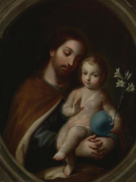Josef Och Jesusbarnet by Miguel Cabrera Oil Painting Reproductions
