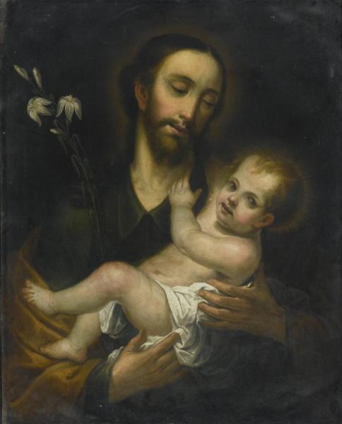 Saint Joseph And The Christ Child by Miguel Cabrera Oil Painting Reproductions