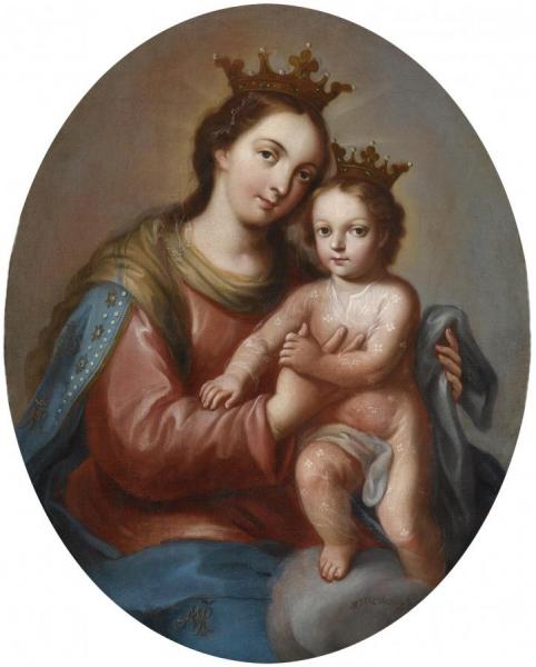 The Virgin And Child In Glory by Miguel Cabrera