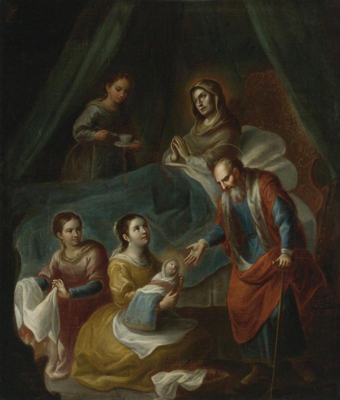 The Birth Of The Virgin, 1766 by Miguel Cabrera Oil Painting Reproductions