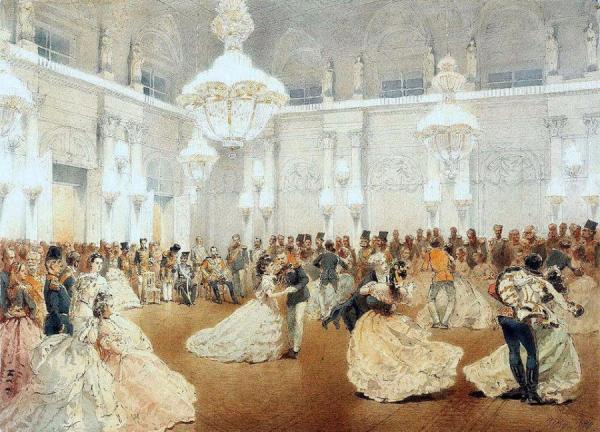 Ball In The Winter Palace During The Official Visit Of Nasir Al-din Shah by Mihaly Zichy