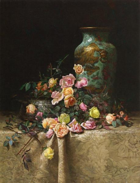 Still Life With Roses by Milne Ramsey Oil Painting Reproductions