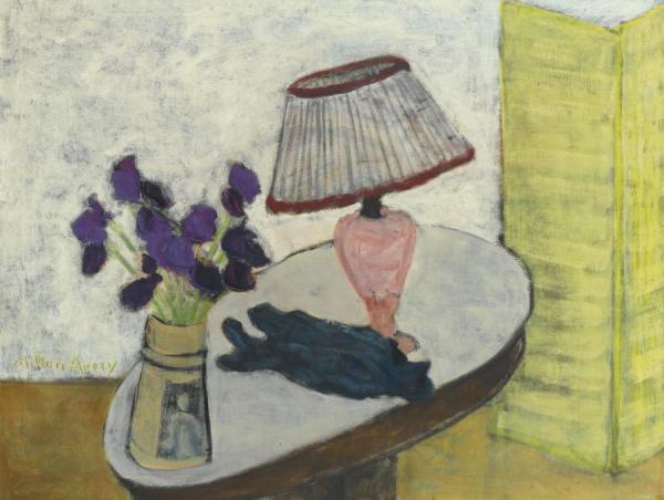 Flowers And Lamp by Milton Avery